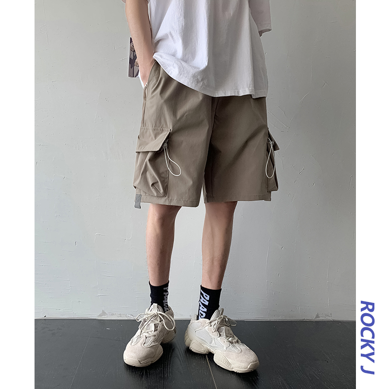 Japanese shorts Summer Boys' trendy reflective loose tooling casual pants