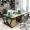 2019 ghế nhân viên văn phòng bàn hai nhân viên làm việc đôi dây đai nội thất kết hợp bốn người 4 bàn kết nối với cơ thể - Nội thất văn phòng