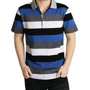Mùa hè Hàn Quốc nam casual polo áo sơ mi ngắn tay t-shirt nam thời trang thoáng khí cộng với phân bón XL ve áo ngắn tay T-Shirt