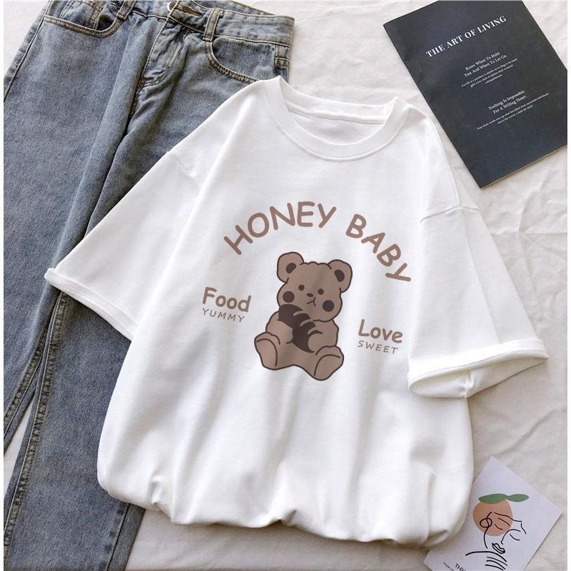 1019 White2021 summer new pattern white Short sleeve T-shirt schoolgirl easy Crew neck Compassionate printing trend Best Sellers summer wear female