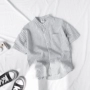 Quần áo trẻ em Hai Majia cotton sọc hè mùa hè tay ngắn 2019 áo mới cho trẻ em nước ngoài - Áo sơ mi xu hướng quần áo trẻ em 2021