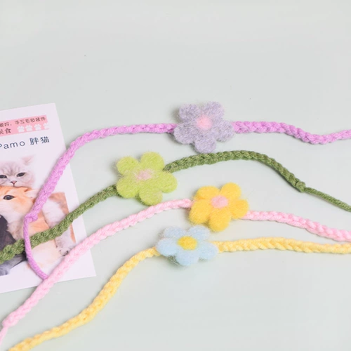 Плетеный шарф ручной работы, ожерелье в форме цветка, в цветочек