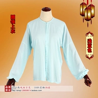 Светло -голубая круглая вершина шеи (вымытый хлопок)