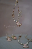 Ожерелье и браслет, клипсы, глина, 2023, ручная роспись