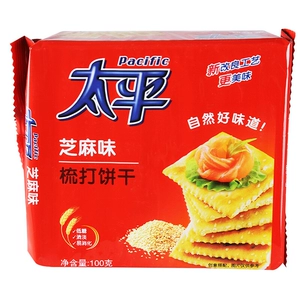 [太平 梳打饼干 芝麻味 100g]