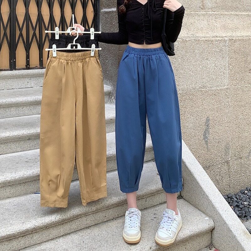 High-waisted slimming radish pants for women's summer 2022 new style loose wide-leg pants straight nine-inch pants Casual pants trend