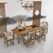 Bàn trà bàn cà phê gỗ Trung Quốc và ghế mới kết hợp giữa phòng khách bàn trà trà văn phòng nội thất tối giản Zen - Bàn trà
