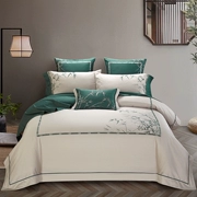 Bộ đồ giường gió Trung Quốc kiểu mới của Trung Quốc gồm bốn bộ 60 bông dài thêu bông chủ yếu bao gồm bộ chăn ga gối - Bộ đồ giường bốn mảnh