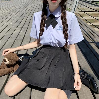 taobao agent Japanese base student pleated skirt, mini-skirt, top, bow tie, 2021 collection