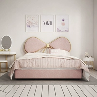 Bảy gió bên cạnh ins hồng giường công chúa vàng thiết kế thời trang Bắc Âu đúp giường vải hiện đại nhỏ gọn thể giặt - Giường giường ngủ gỗ công nghiệp
