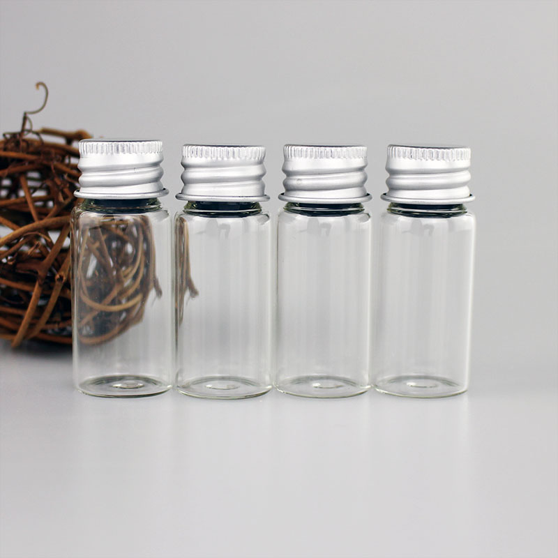 Screw & Height 5Cm & Aluminum Cover + Screw PlugAluminum cover Glass bottles Sample bottle bottle trumpet storage tank Chemistry experiment Repackaging bottle 10 milliliter Can be installed liquid