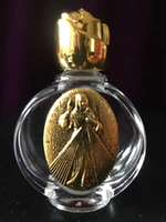 Древний золотой металл резьба Иисуса Сострадающая Священная Бутылка с водой