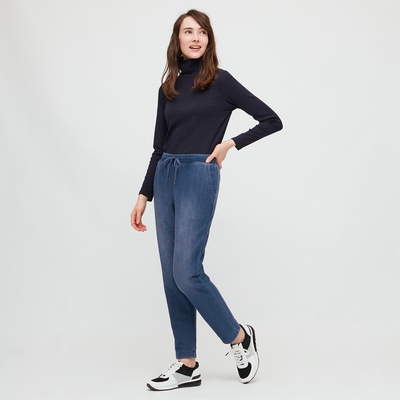 Uniqlo Женская одежда имитация бархатной джинсовой джинсовой банали