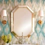 Ánh sáng sang trọng gương treo tường vanity gương phòng ngủ trang điểm vàng gương lớn lối vào phong cách châu Âu gương phòng tắm phòng tắm gương - Gương gương bỉ