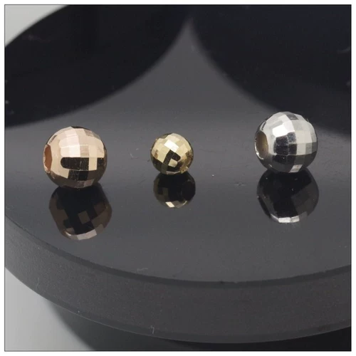 Бусины, бусы, браслет с одной бусиной, золото 750 пробы, 6mm