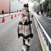 Albaka 2018 kẻ sọc hai mặt áo khoác cashmere trong phần dài của phiên bản Hàn Quốc của quần áo len mới cho phụ nữ - Áo khoác dài