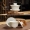 Trắng tinh khiết Jingdezhen trắng sứ ba chén bìa bát trà bìa bát teacup kung fu bộ trà bát gia đình gốm lớn - Trà sứ bộ ấm trà đẹp