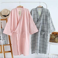 Kimono bông gạc đồ ngủ nam giới và phụ nữ dịch vụ nhà kích thước lớn Nhật Bản dài tay áo choàng áo tắm mồ hôi quần áo phong cách mới quần áo ngủ nữ