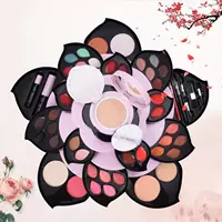 Bộ trang điểm Qixi đầy đủ bộ hoa mận lớn xoay hộp trang điểm cánh hoa sen khay trang điểm bảng mắt clio pro eye palette