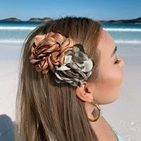 Пляжный многоцветный аксессуар для волос подходит для фотосессий, заколка для волос, пляжный стиль, в цветочек