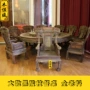 Gỗ gụ nội thất màu đen gỗ hồng mộc lớn bàn tròn gỗ gụ bàn gỗ gụ Indonesia rộng rãi khắc gỗ sang trọng bàn ăn gỗ - Bộ đồ nội thất giường ngủ đẹp hiện đại