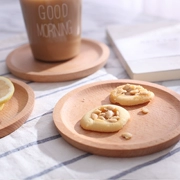 Chén gỗ Nhật Bản tròn khay ăn sáng Tấm bánh trái cây Elm đĩa nhỏ tấm gỗ