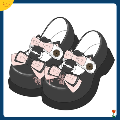 taobao agent Mengka sauce lolita original loose cake shoe bow cute round head student shoes Anyu black tea collection