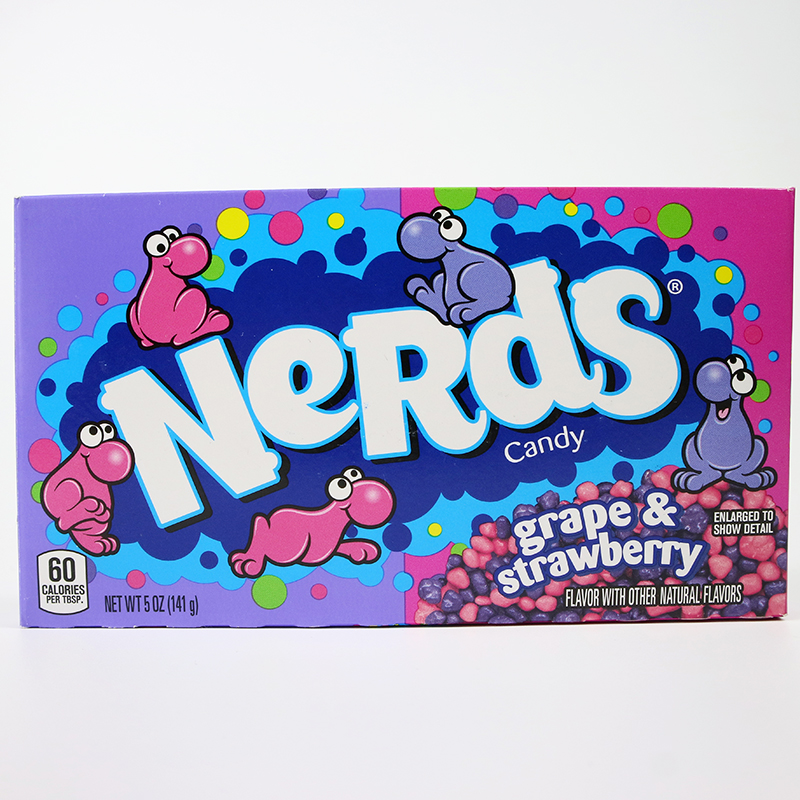Grape & Strawber 141.7GNerdsRainbowCrunchyCandy U.S.A Nestle Wonka rainbow grain brittle Sweet and sour sugar James