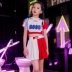 Girls Street Dance Tide Dress Hip Hop Phiên bản Hàn Quốc Loose Jazz Dance Dress Summer Navel Dance Set Trang phục thời trang - Trang phục đầm đẹp cho be gái 7 tuổi Trang phục