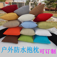 Đồng bằng màu đồ gỗ ngoài trời gối giường tựa lưng eo độn không thấm nước sofa gối mặt trời bảo vệ mây ghế ghế đệm che