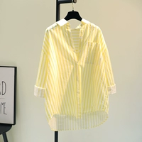 Брендовая летняя рубашка, длинная одежда для защиты от солнца, из хлопка и льна, свободный крой, средней длины