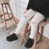 Trẻ em Hàn Quốc quần áo 2018 mùa xuân mới cô gái đầu gối lỗ mỏng chân quần trẻ em chữ eo quần âu Mùa xuân