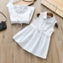 Quần áo bé gái quần áo trẻ em 2018 hè mới bé gái bé công chúa Hàn Quốc váy trắng sơ mi trắng quần áo bé yêu