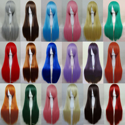 taobao agent 80cm straight hair multi -color anime universal thick hair volume cosplay wig