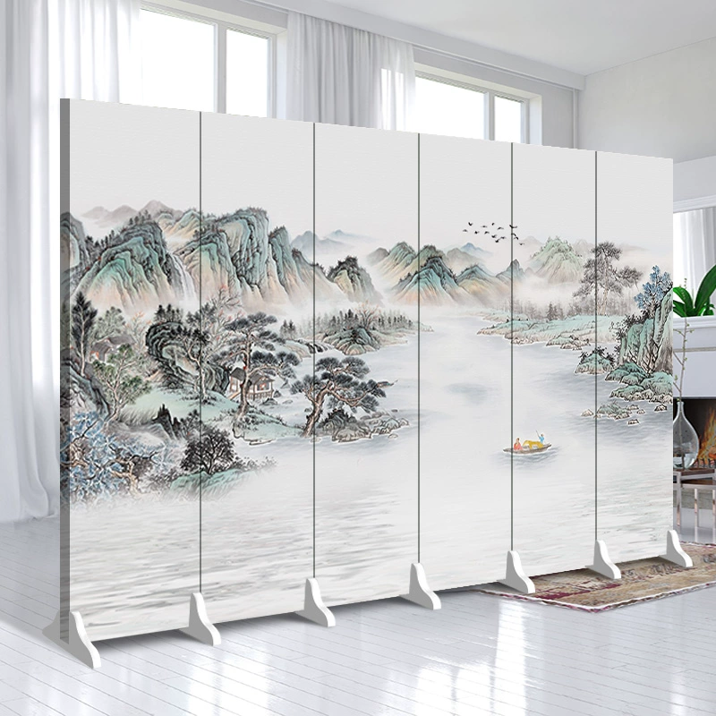 Tùy chỉnh 
            mới phong cách Trung Quốc bức tranh phong cảnh màn hình vách ngăn phòng khách che chắn văn phòng khách sạn nhà hàng phòng riêng gấp nhà di động vách ngăn nhựa giá rẻ 