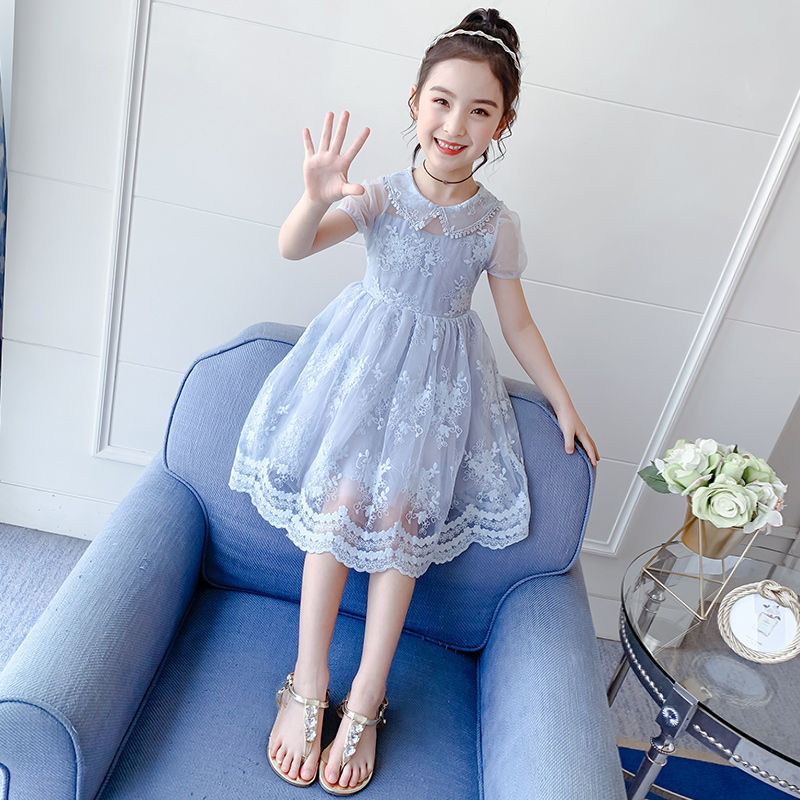 2022夏装新款韩版女童连衣裙蕾丝公主裙子