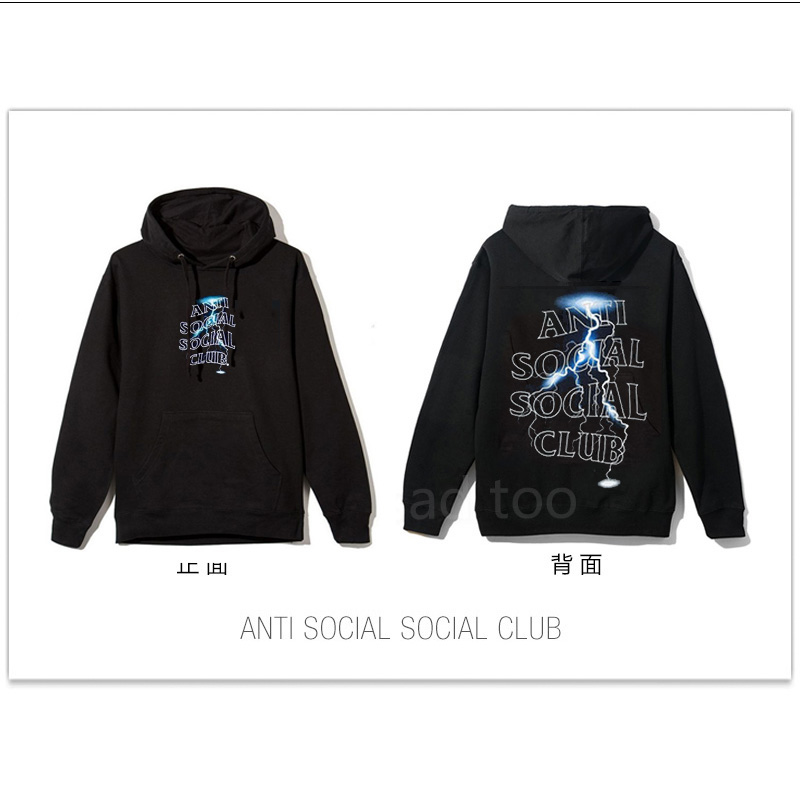 Black Double LightningGXASSC Go through Sweater jointly cherry blossoms hoodie  club loose coat social men and women anti Chaopai easy