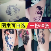 [Một 50 sheets] cánh tay Hoa dán hình xăm không thấm nước nam giới và phụ nữ dài hạn cánh tay xăm thực tế body painting che khuyết điểm