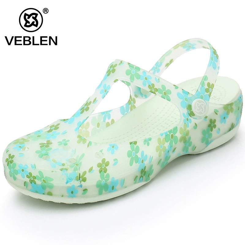 Veblen chính hãng giày lỗ của phụ nữ thời trang mùa hè thoáng khí sân vườn phẳng dép của phụ nữ không trơn trượt đáy dày phụ nữ mang thai giày y tá 