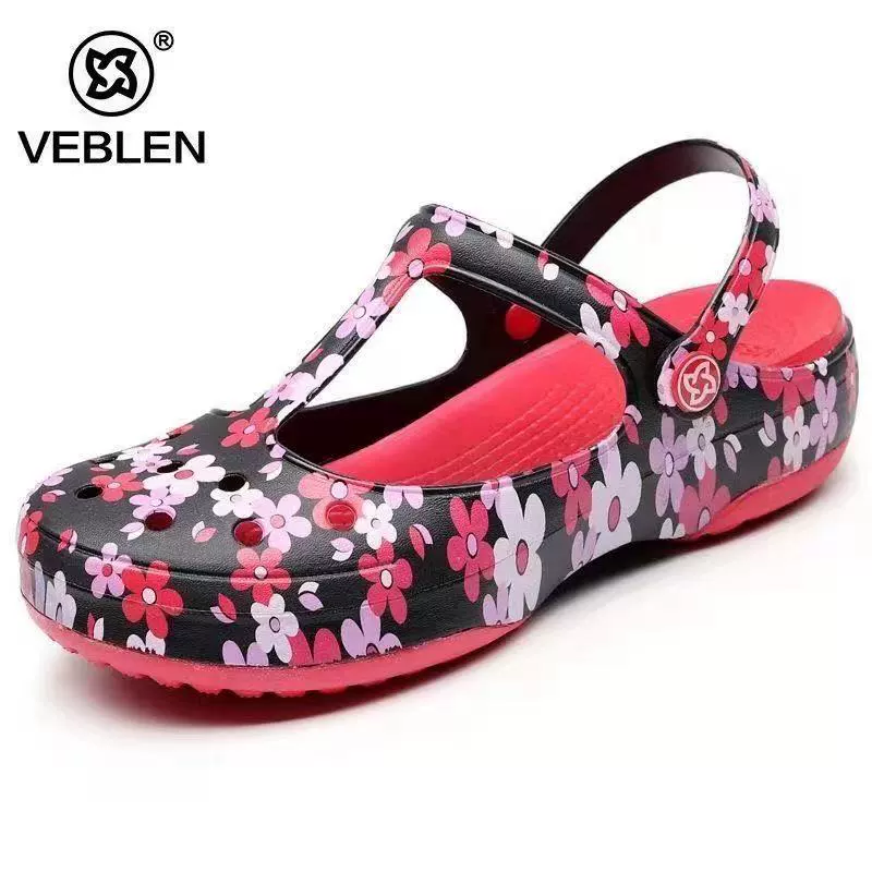 Veblen chính hãng giày lỗ của phụ nữ thời trang mùa hè thoáng khí sân vườn phẳng dép của phụ nữ không trơn trượt đáy dày phụ nữ mang thai giày y tá