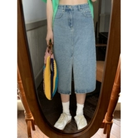 Летняя длинная джинсовая юбка, 2021 года, высокая талия, средней длины