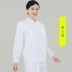 Bộ quần áo bảo hộ lao động xưởng chế biến thực phẩm dài tay màu trắng xẻ tà thu đông nam nữ quần áo chống bụi màu xanh thoáng khí 