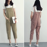 Осенний комбинезон, штаны для школьников и студентов, тренд 2017, в корейском стиле, свободный крой