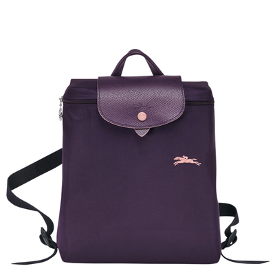 Embroidered Dark Purple (645)France new pattern long1699champ Backpack 70th anniversary Commemorative payment knapsack Longchamp  Embroidery fold a bag