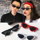 Châu âu và Hoa Kỳ chụp đường phố con dấu buồm retro tam giác cat eyes sunglasses sunglasses ins net màu đỏ với kính kính nam giới và phụ nữ triều Kính râm