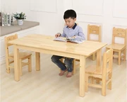Bàn mẫu giáo bàn ghế gỗ cho trẻ em Bộ bàn học mẫu giáo Ghế hình chữ nhật vuông bàn nhỏ hộ gia đình - Phòng trẻ em / Bàn ghế