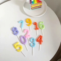 Новый продукт корейский день рождения цифровой торт свечей на подсвечении