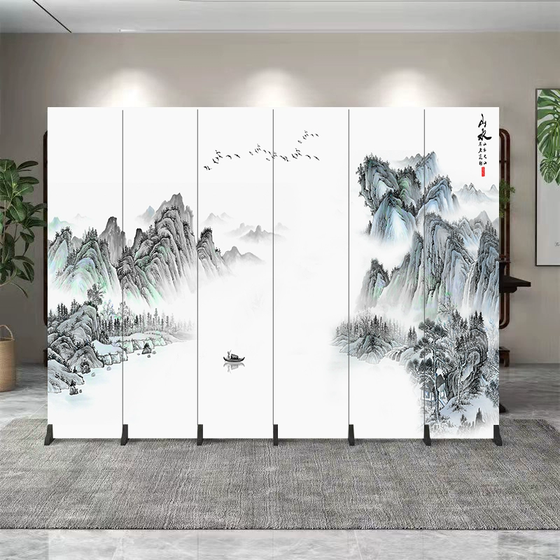 Tùy chỉnh 
            mới phong cách Trung Quốc phong cảnh khí quyển màn hình phân vùng chặn nền phòng khách gấp di động màn hình gấp văn phòng hiện đại đơn giản vách ngăn trang trí 