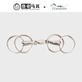 [Cavassion游环双环三节不锈钢扣衔铁口衔嚼子洛奇马具8209204]