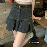Pphome Shibuya Hot Girl сообщает ~ Японская модная девушка ниша, мыть вода милая плиссированная джинсовая юбка для пояса талии